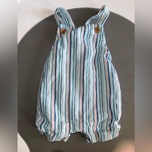 Carter's Blue Teal and Orange Striped Overalls